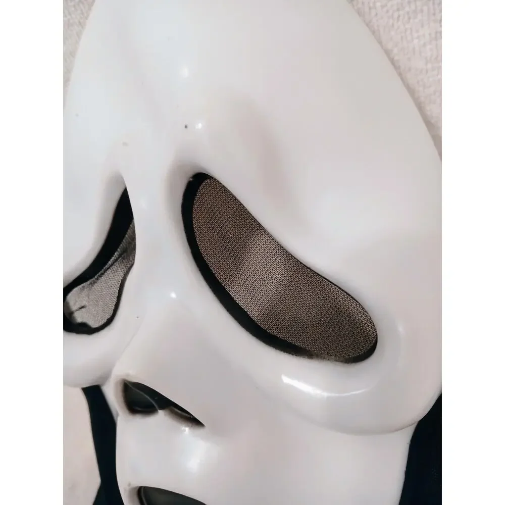 90s Easter Unlimited Inc‎ HN Ghostface Mask wo shroud Flexible Vintage Halloween